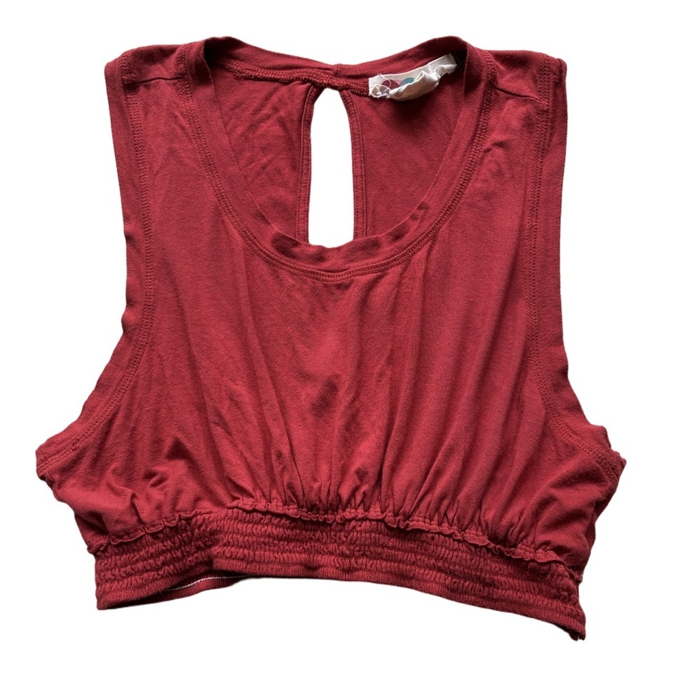 Free People FP Beach Red Cropped Tank Top Size Large